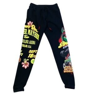 Strivers Row Berlin Sweatpants Black Graphic Sweatpants with Colorful Print